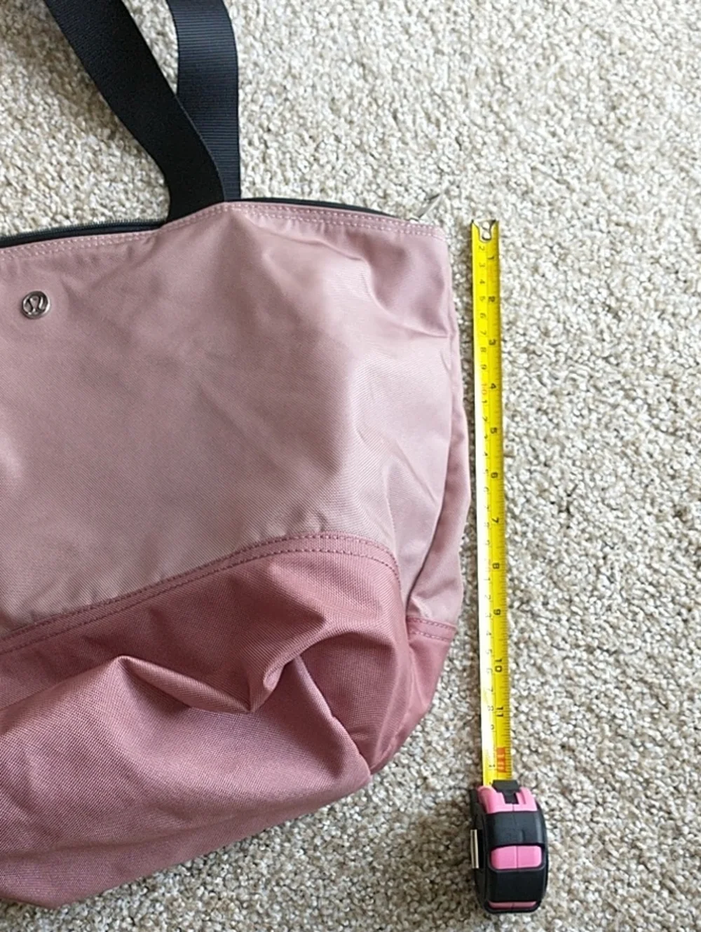 lululemon athletica Blush Pink Tote with Black Straps